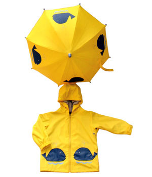 matching raincoat and umbrella
